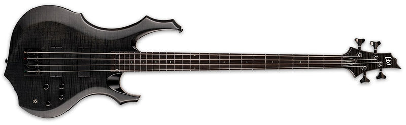 ESP F-1004 Flamed Maple Top Electric Bass - Trans Black
