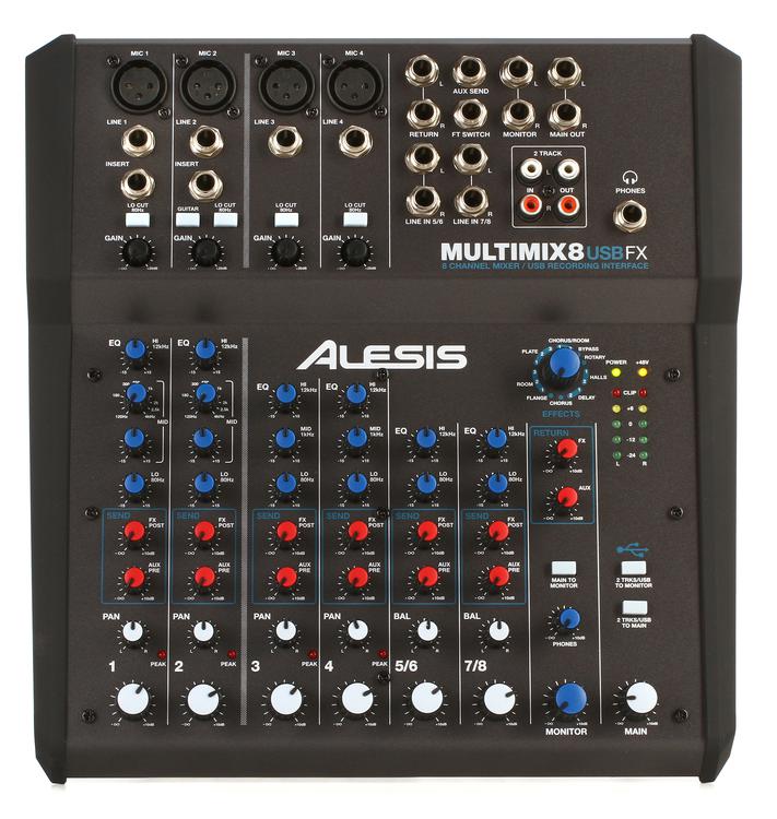 Alesis Multimix 8-Channel Audio Mixer With FX & USB Interface