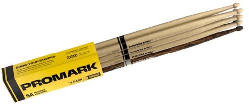 Promark Rebound Lacquered Hickory Drumsticks (4-Pack) - 5A