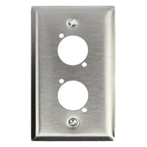 Digiflex DGP-1G-STEEL-2D Single Gang Wall Plate, 2x D Size Punched Hole