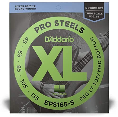 D'Addario EPS165-5 ProSteels Round Wound 5-String Long Scale 45-135