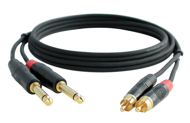 Digiflex Dual RCA to Dual 1/4'' Cable - 6'