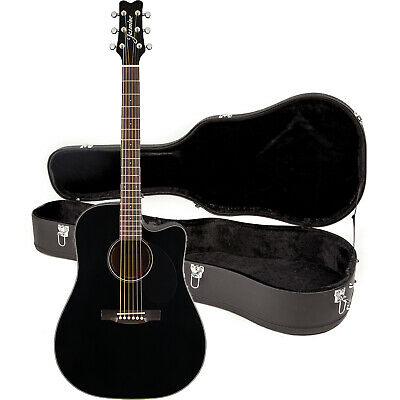 Jasmine JD39CE Acoustic-Electric Guitar With Hardshell Case - Black