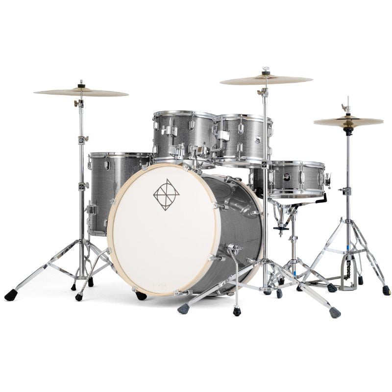 Dixon PODSP522C1CSL Spark 5-Piece Drum Set Pack With 22" Bass Drum - Cyclone Silver