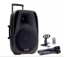 Gemini ES-15TOGO 2-Way 15'' Active Battery Powered Loudspeaker With Bluetooth And 2x VHF Microphones