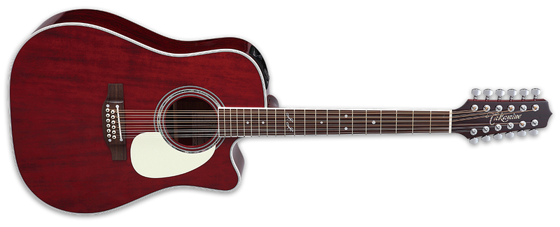 Takamine John Jorgenson Signature 12-String Acoustic/Electric Guitar With Case - Gloss Wine Red