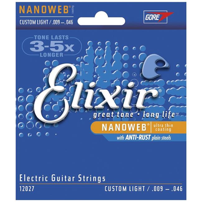 Elixir 12027 Custom Light Nanoweb Electric Guitar Strings 9-46