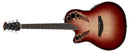 Ovation Celebrity Elite Left-Handed Acoustic/Electric Guitar - Quilt Ruby Red