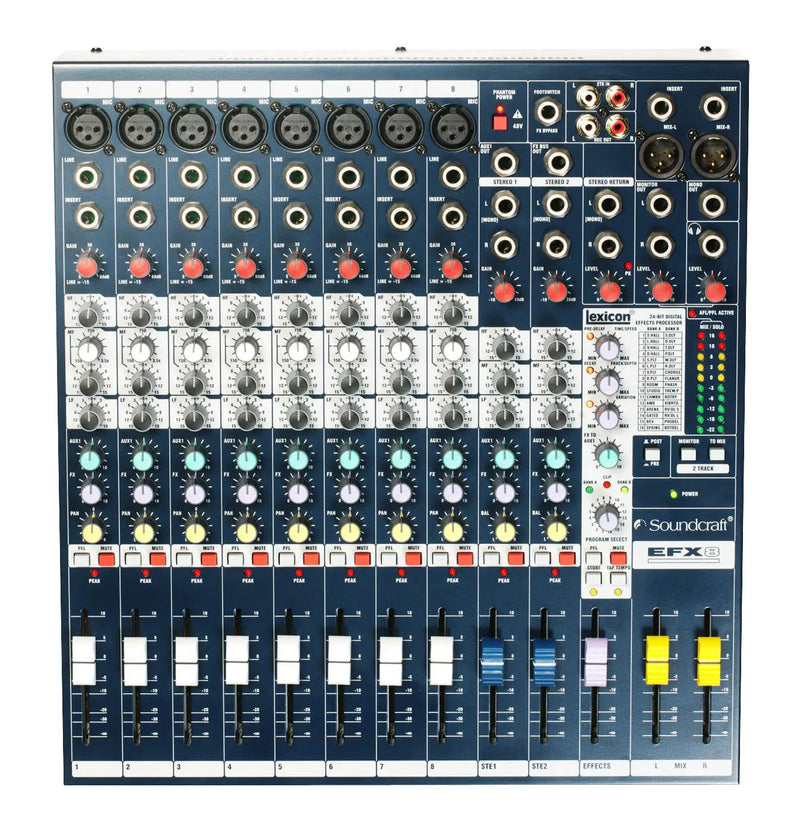 Soundcraft 8-Channel Mixer With 24-Bit Lexicon Digital Effects