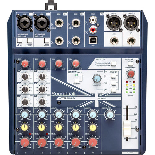 Soundcraft Notepad-8FX Audio Mixer With Usb & Lexicon Effects