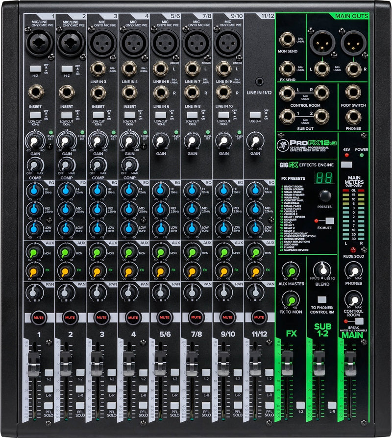 Mackie ProFX12v3 12 Channel Mixer w/ Effects and USB