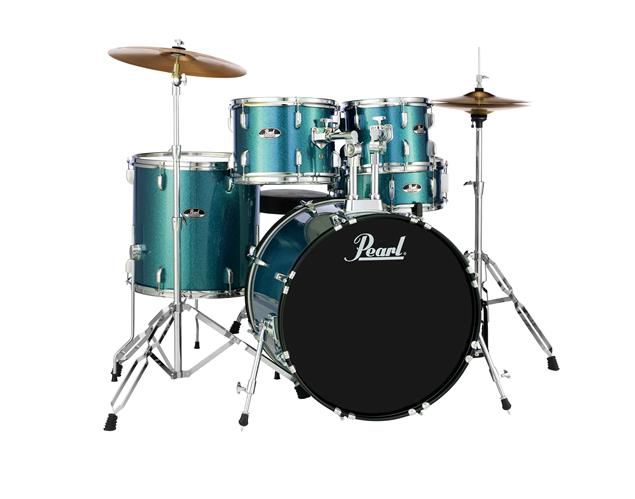 Pearl Roadshow 5-Piece Drum Set - Aqua Blue Glitter (20/14SD/14FT/12/10) Sonorisation Trans-Musical