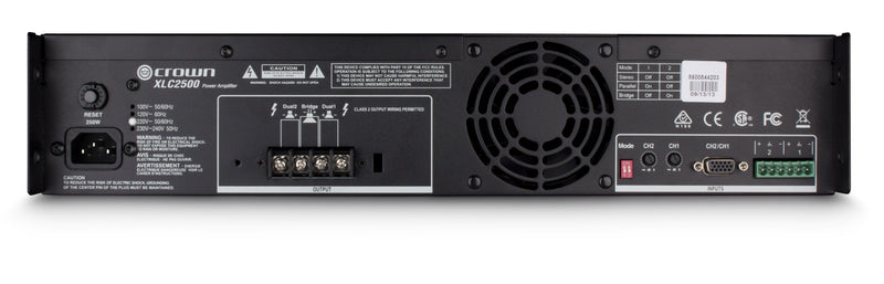 Crown XLC2500 Two-Channel, 500W @ 4 Ohms Power Amplifier