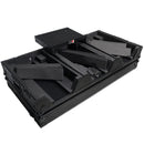 ProX XS-CDM3000WLTBL DJ Coffin Case for 2x Players and Mixer With Wheels & Laptop Shelf (Black on Black)