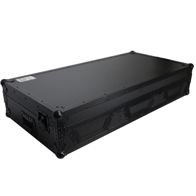 ProX XS-CDM3000WLTBL DJ Coffin Case for 2x Players and Mixer With Wheels & Laptop Shelf (Black on Black)