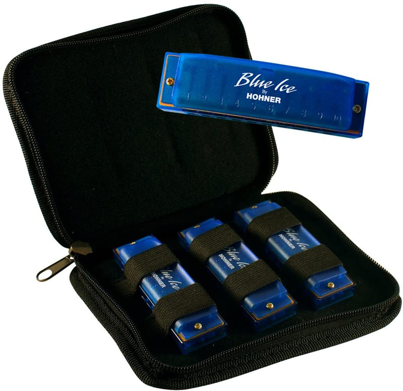 Hohner Blue Ice Harmonica 3-Pack, Keys of C, D & G