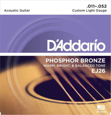 D'Addario EJ26 Phosphor Bronze Custom Light 11-52