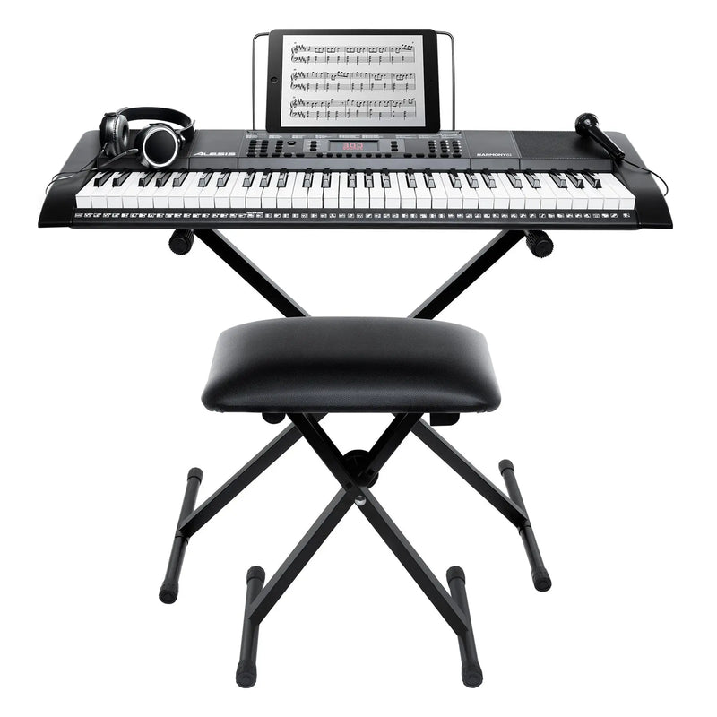 Alesis Harmony 61 MKII Keyboard Bundle with Bench, Stand, Headphones and Microphone