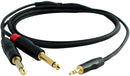 Digiflex HIN-1K-2P 1/8" to Dual 1/4" Cable - 6'