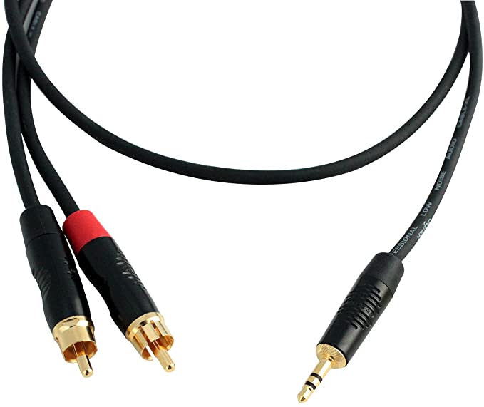 Digiflex Performance series 1/8''trs To dual RCA Cable - 10'