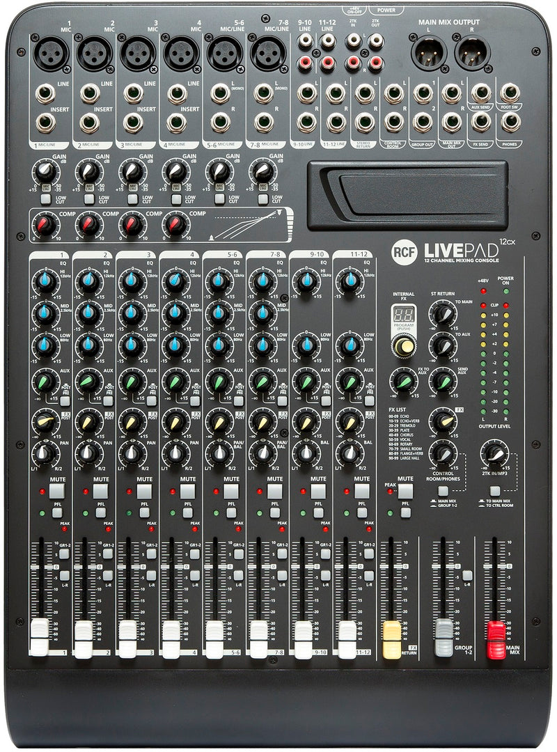 RCF L-PAD 12CX 12-Channel Audio Mixer With Effects