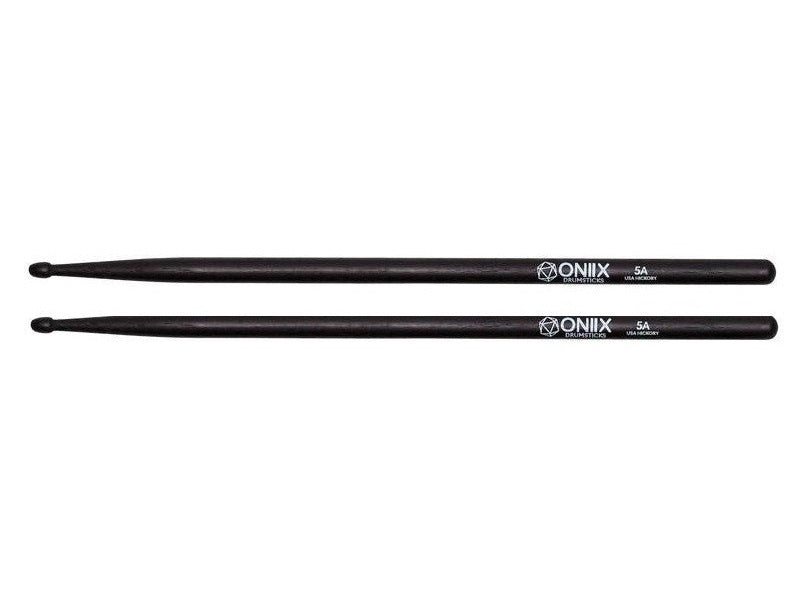 Vic Firth O5A Oniix 5A Black Stain Drumsticks, Wood Tip (Pair)